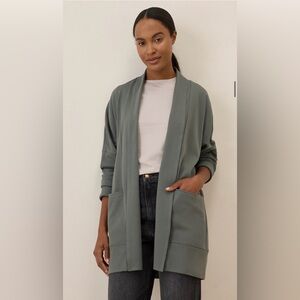 Pact Open-Front Cardigan in Sage Green